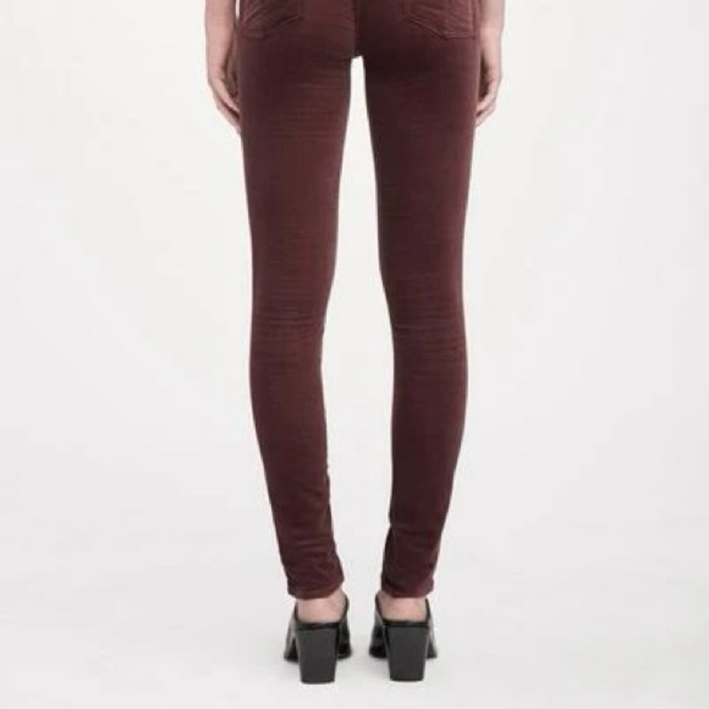 Rag & Bone Burgundy Velvet Skinny Jeans Size 28 - Picture 5 of 13
